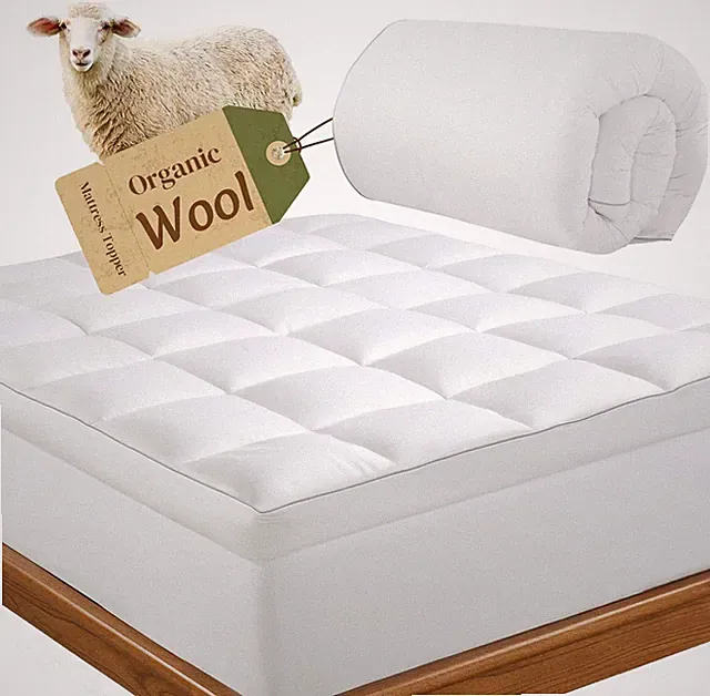 2000gsm Australian Wool Mattress Topper Queen Merino Wool with Cotton Cover