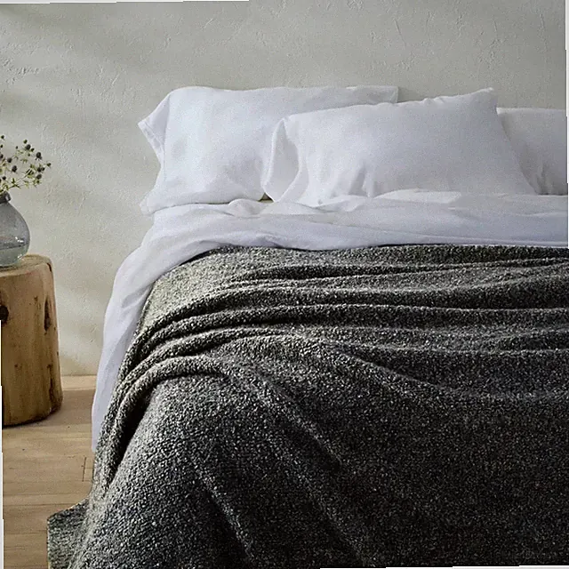 Full/Queen Boucle Blanket Blue/Gray Blend - Casaluna