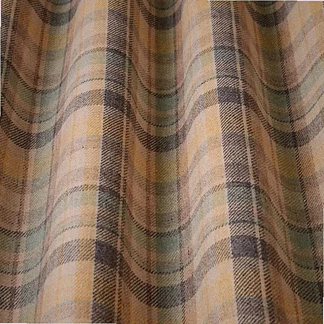 Highland Wool Blend Fabric Tartan Glacier Check Upholstery Grade Curtain Cushion