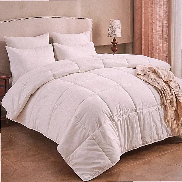Hybrid Australian Wool Comforter Full Size with 100% Organic Cotton, Hypoallerge
