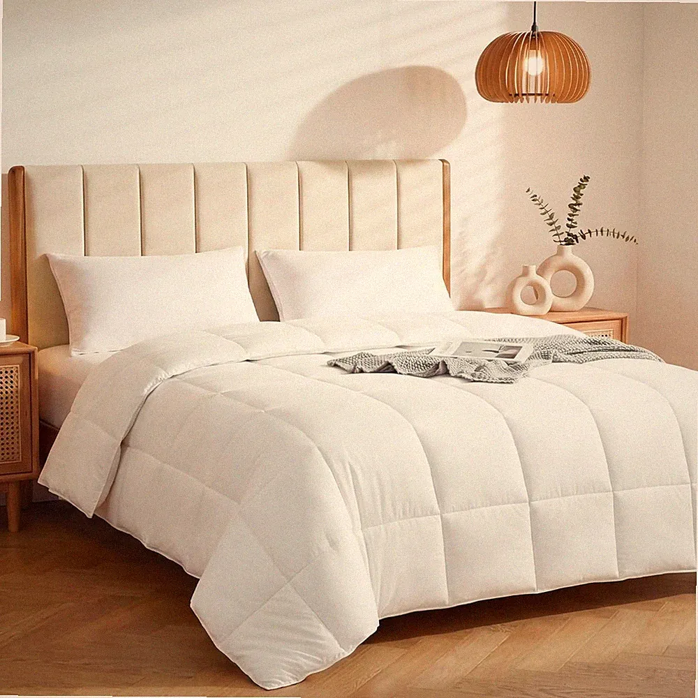 King Wool Blend Comforter All Season Cotton Shell Lightweight Duvet Insert