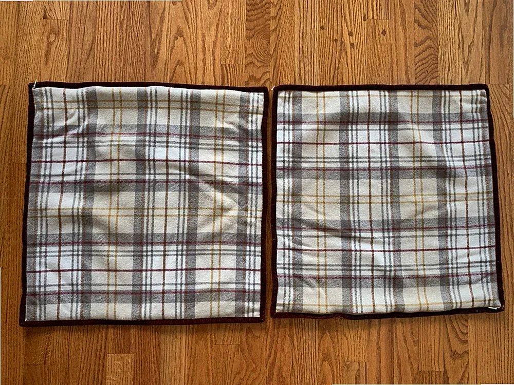 Lot Of 2 Vintage Ralph Lauren Pillowcases 20”x20” Plaid Wool Blend