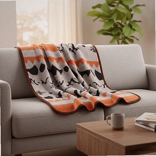 Machine Washable Large Merino Wool Blend Blanket - Cozy Comfort for Any Setting