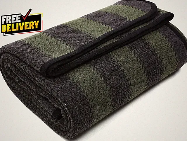 Merino Wool Blanket 87x63 Thick Warm Soft Large Bed Throw for Camping Travel...