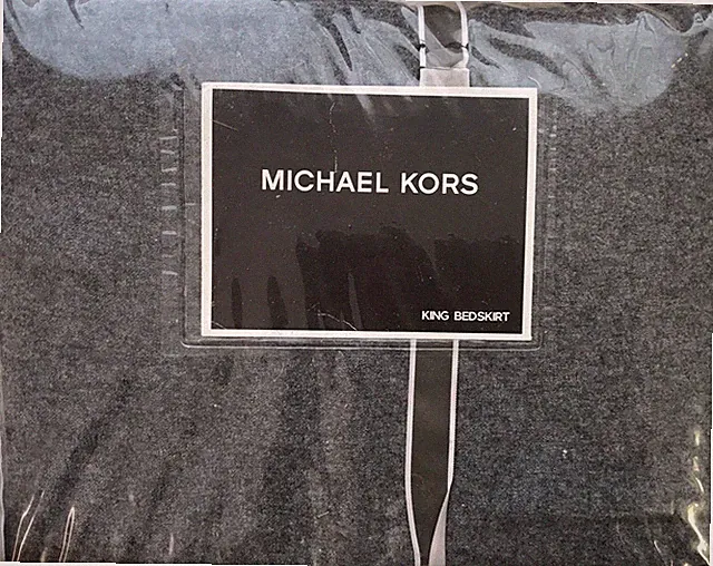 MICHAEL KORS NOB HILL KING BEDSKIRT GREY NEW IN PACKAGE MSRP $200