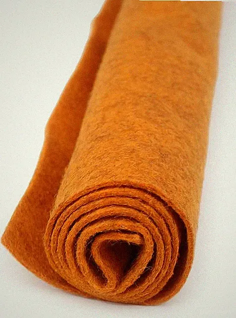 Pumpkin Spice Orange - Wool Felt Oversized Sheet - 20% Wool Blend - 1 12X18 Inch