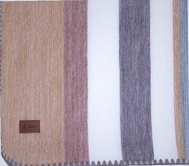 QISU Alpaca Wool Throw Blanket 85x65 | Breathable Soft Warm (Pastel Grey Rocks)