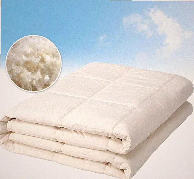 Queen Wool Filled Comforter, Soft & Washable, Off White