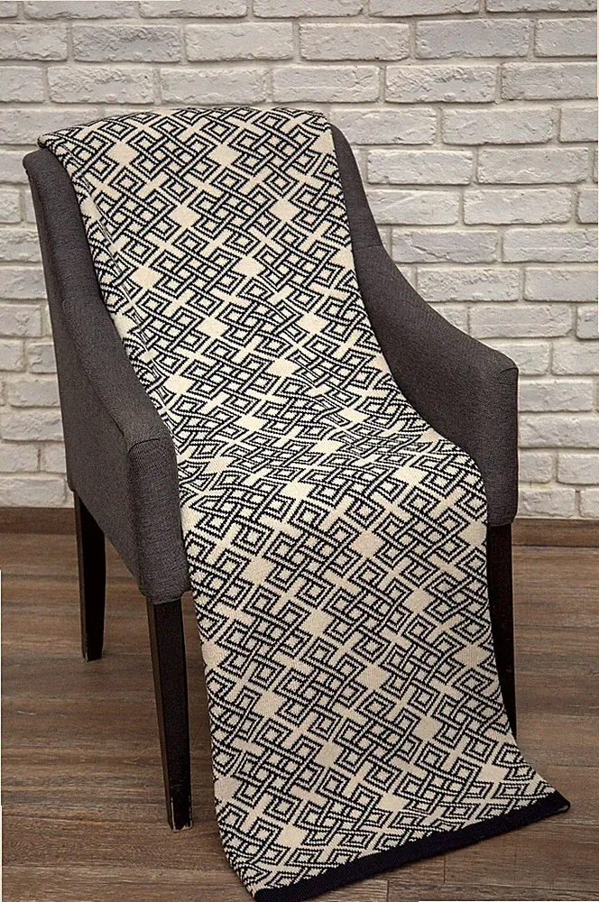 SAOL Soft Wool Blend Celtic Irish Aran Heritage Warm Throw Blanket 69" x 44"