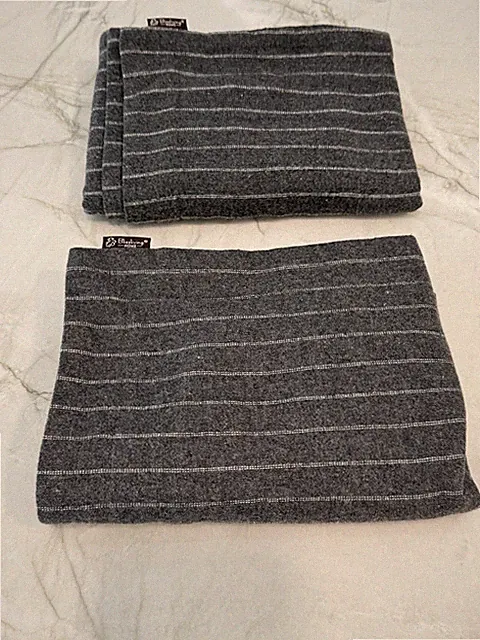 Set of 2 Blissliving Home Gray Wool Blend Euro Pillow Shams 28"