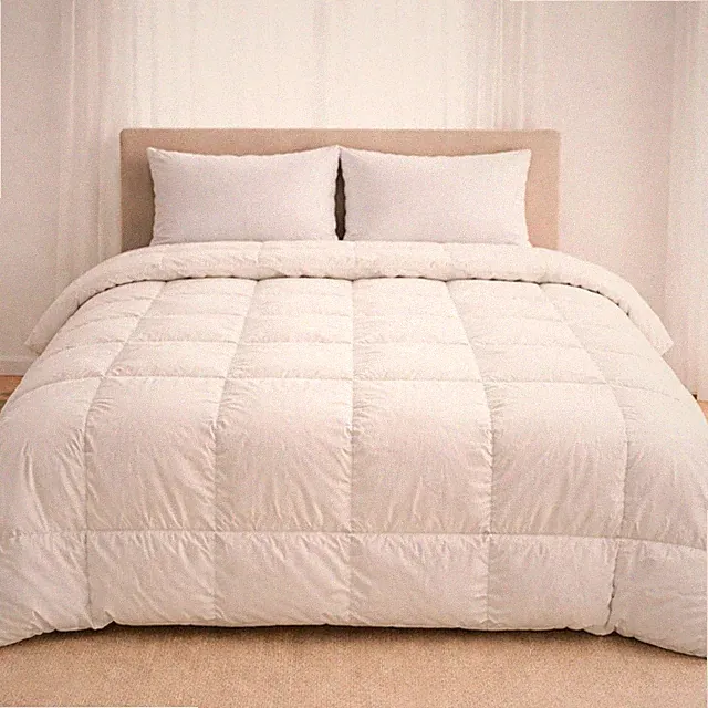 Wool and down Blend Comforter All Season Duvet Insert 300 Thread Count 100% Cott