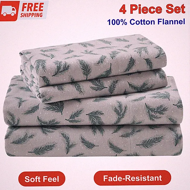 Woolrich 100% Flannel Cotton Sheet Set Warm & Fuzzy Bed Sheets with 14" Elastic