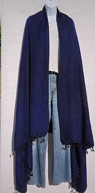 Yak Wool Blend |Blanket/Throw |Nepal |Handmade |Over-Sized | Blue & Black